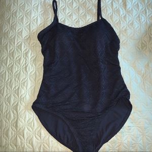 EUC Catalina black lace one piece swimsuit XL
